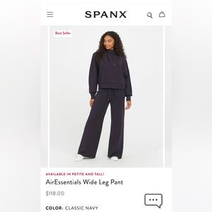 Spanx AirEssentials Wide Leg Pants  (classic navy)